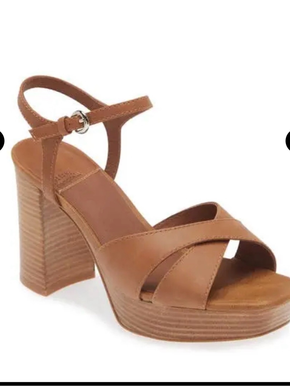 Jeffrey Campbell Seraphim Platform  Brown Leather Crisscross Slingback Heels